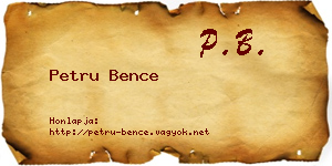 Petru Bence névjegykártya
